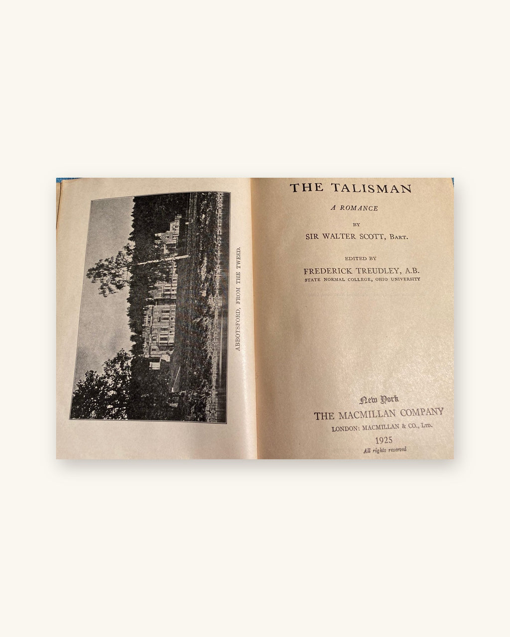 1925: The Talisman, a Romance by Sir Walter Scott, Bart., edited by Rederick Treudley, A. B.