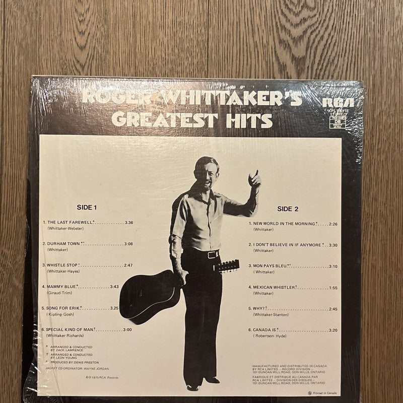 Roger Whittaker's Greatest Hits Vinyl LP (1975)