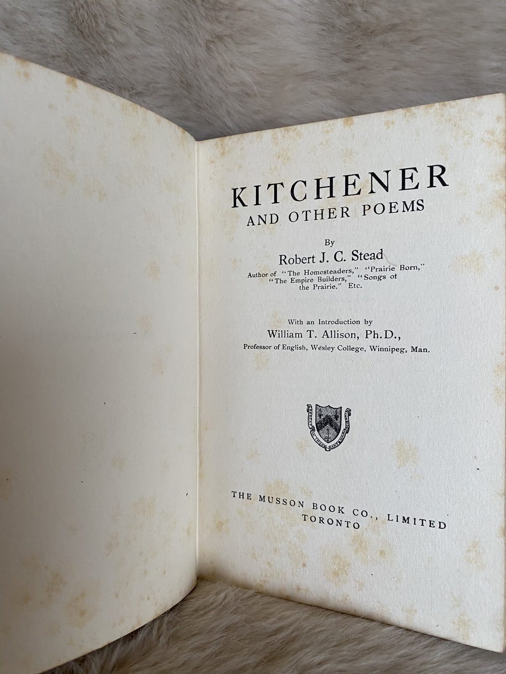 1917: Kitchener and Other Poems, by Robert J.C. Stead