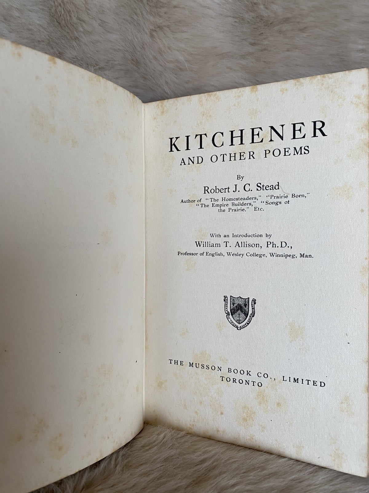 1917: Kitchener and Other Poems, by Robert J.C. Stead