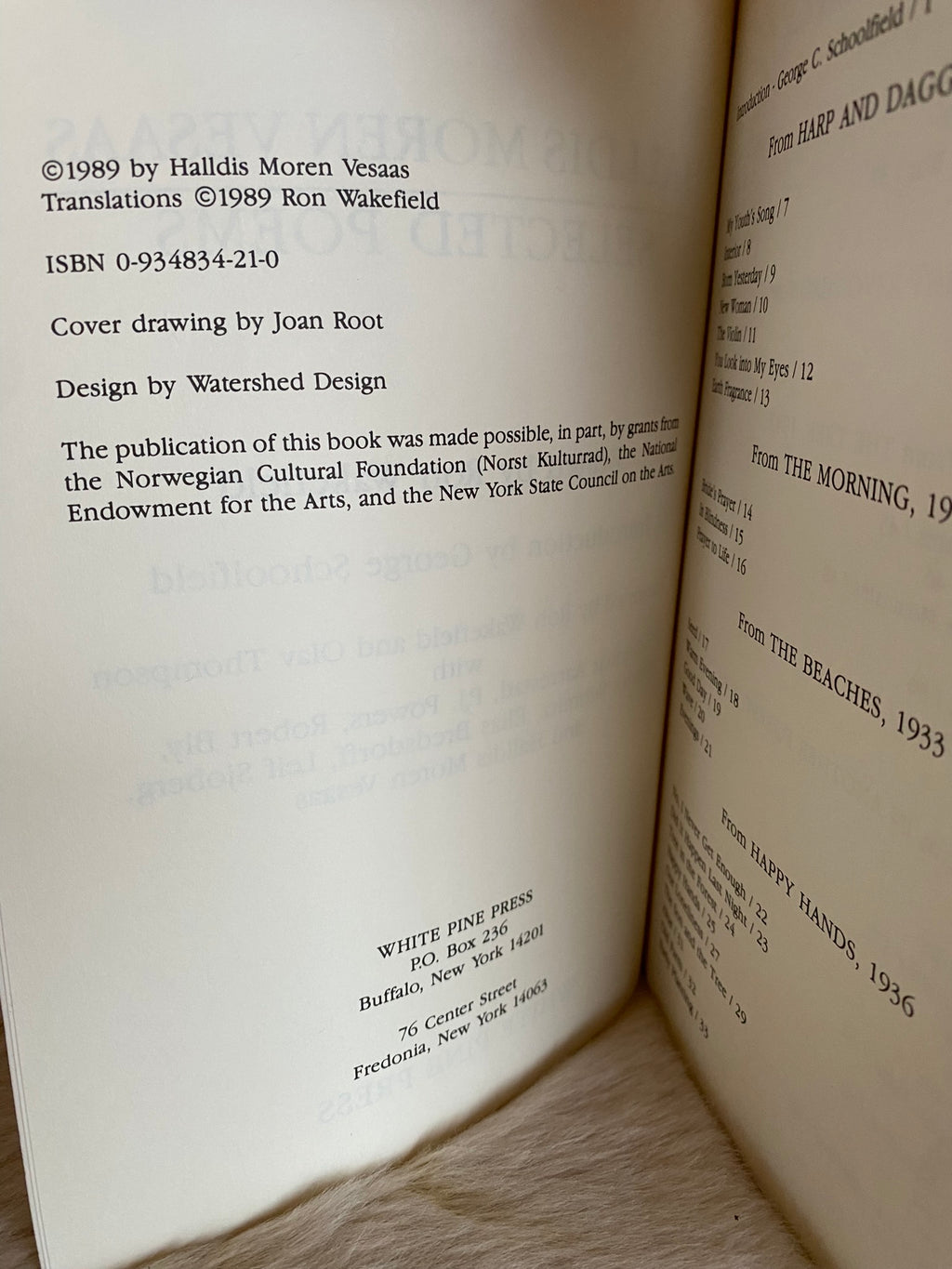 1989: Selected Poems, by Halldis Moren Vesaas