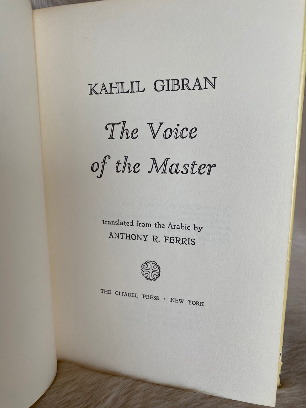 1958 First Edition: The Voice of the Master, by Kahlil Gibran