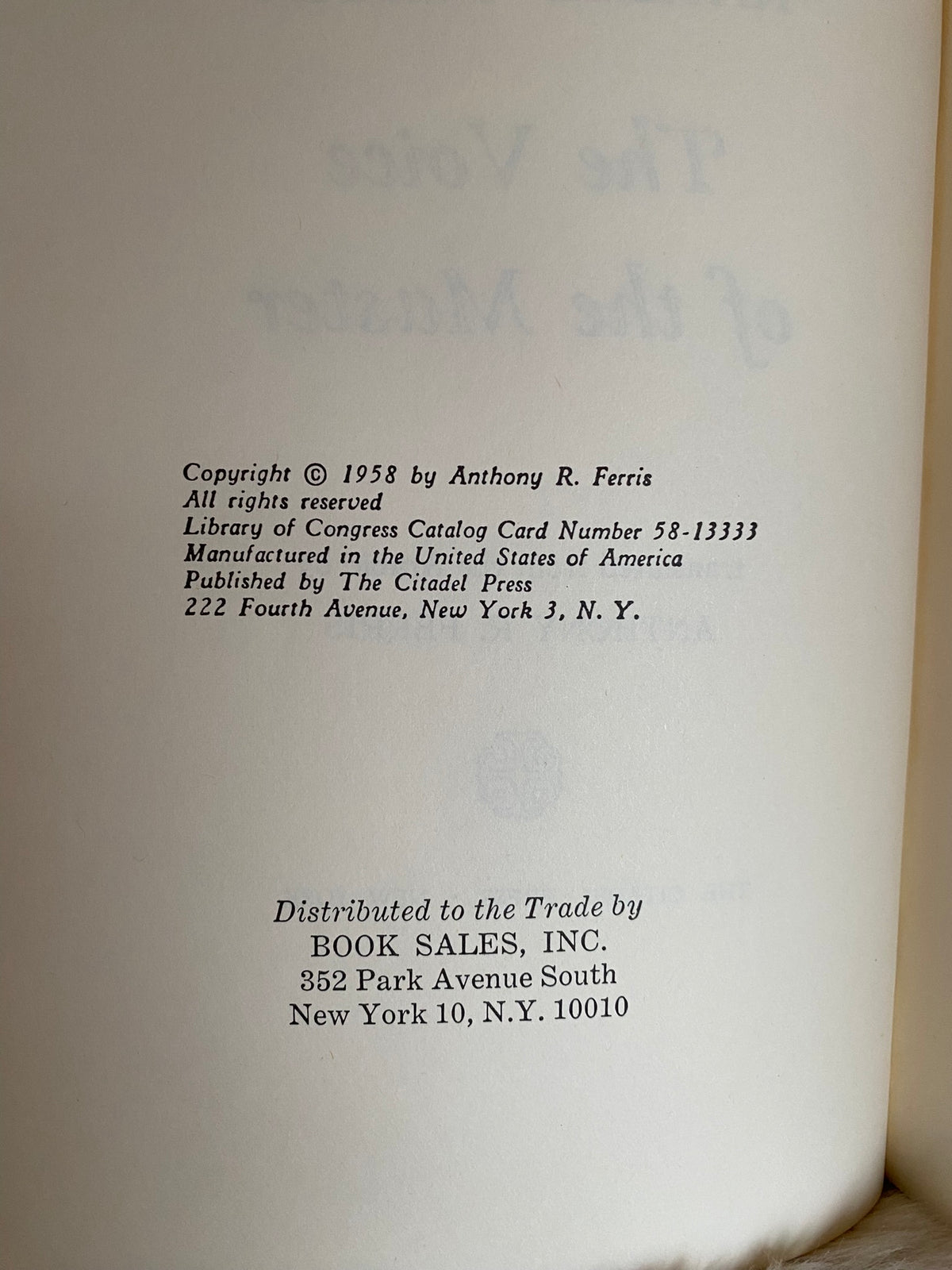 1958 First Edition: The Voice of the Master, by Kahlil Gibran