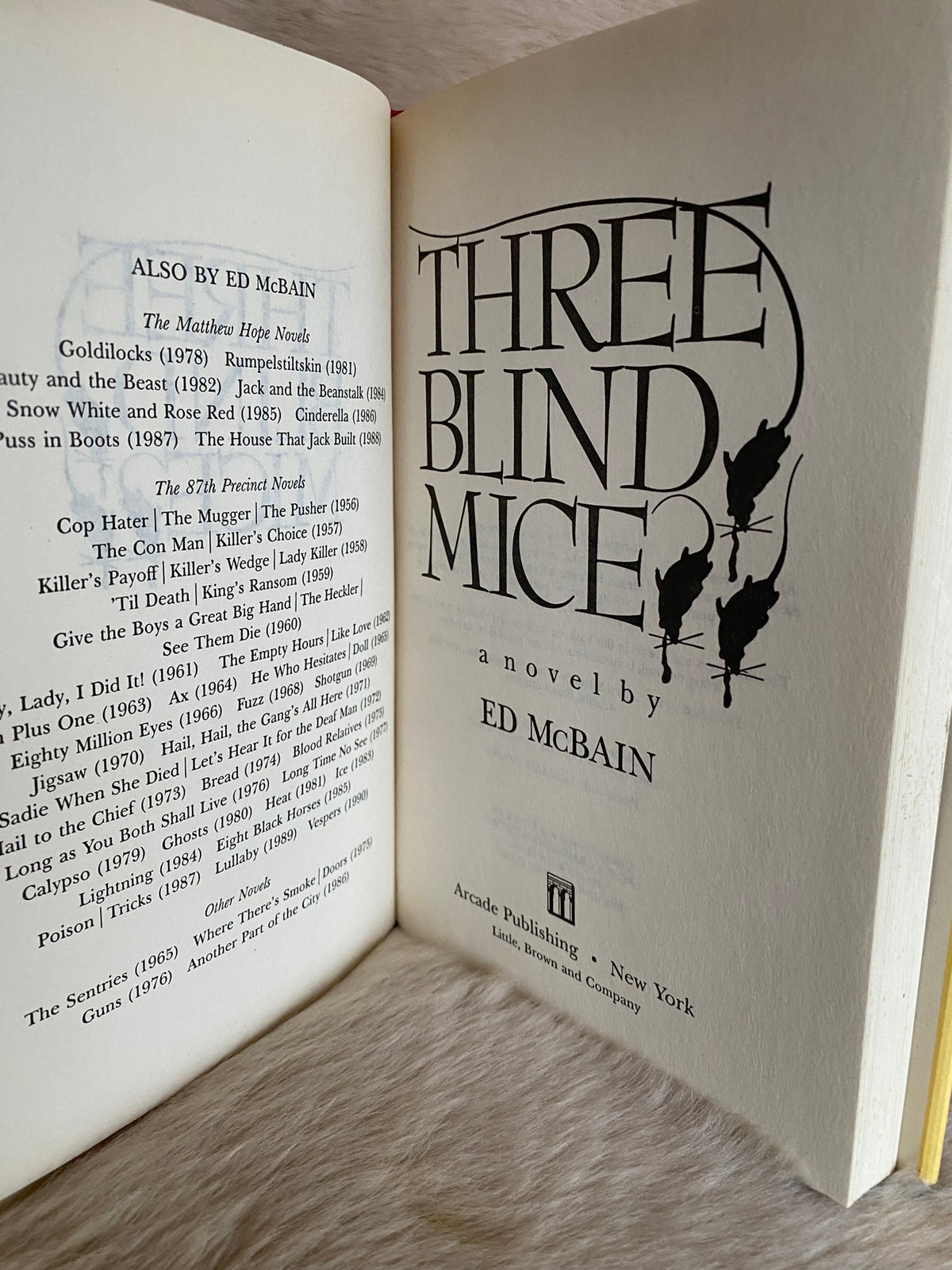 1990 First Edition: Three Blind Mice, by Ed McBain
