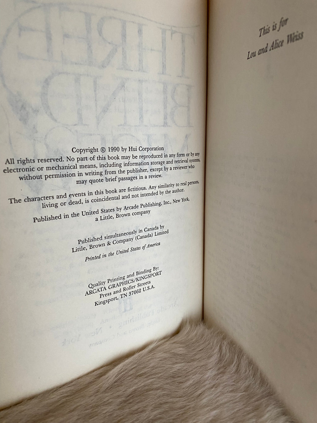 1990 First Edition: Three Blind Mice, by Ed McBain