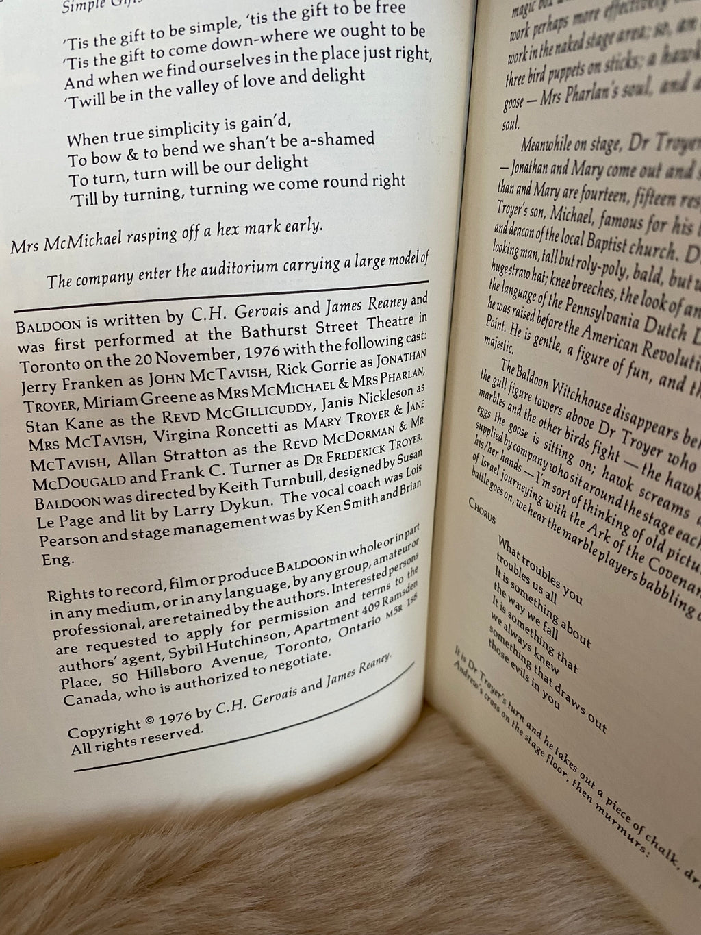 1976: Baldoon, by C.H. Cervais and James Reaney