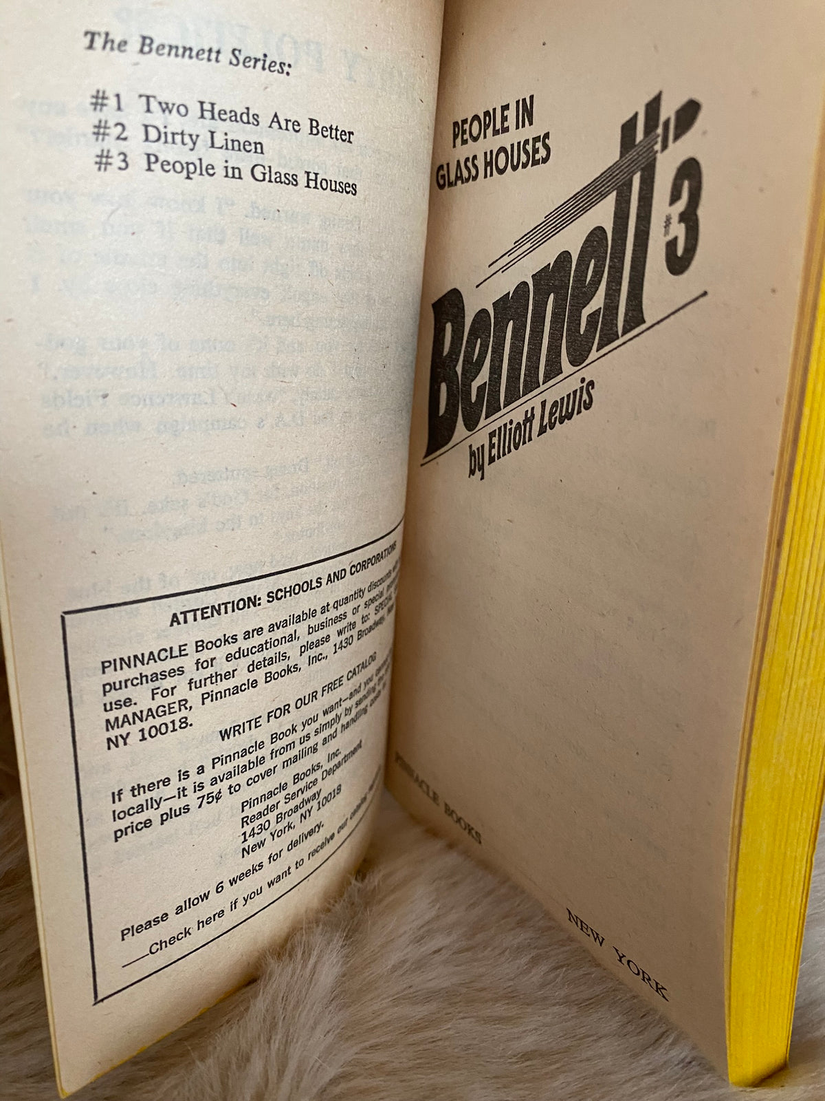 1981 Second Printing - Bennet #3: People in Glass Houses, by Elliott Lewis