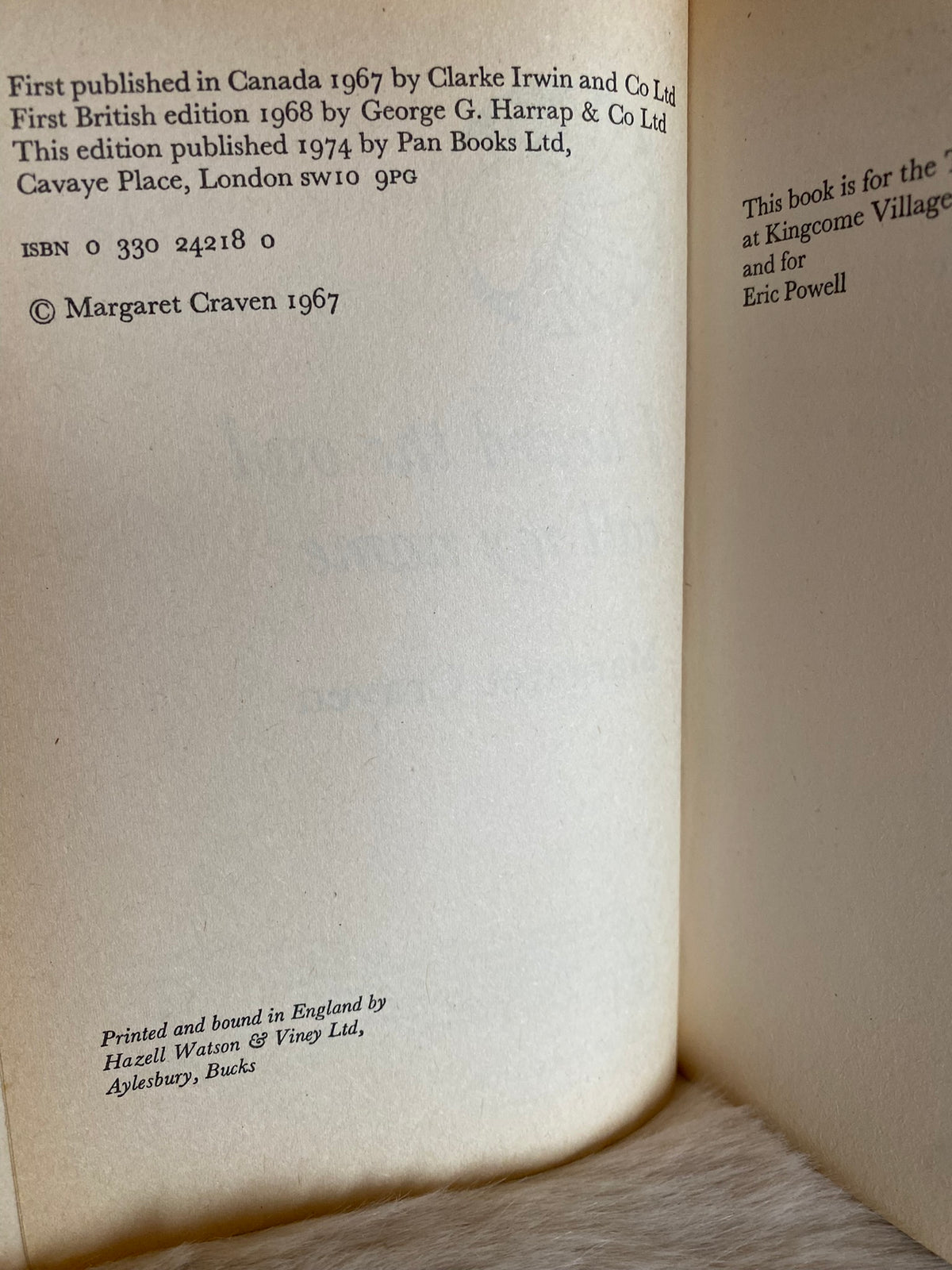 1974: I Heard the Owl Call My Name, by Margaret Craven