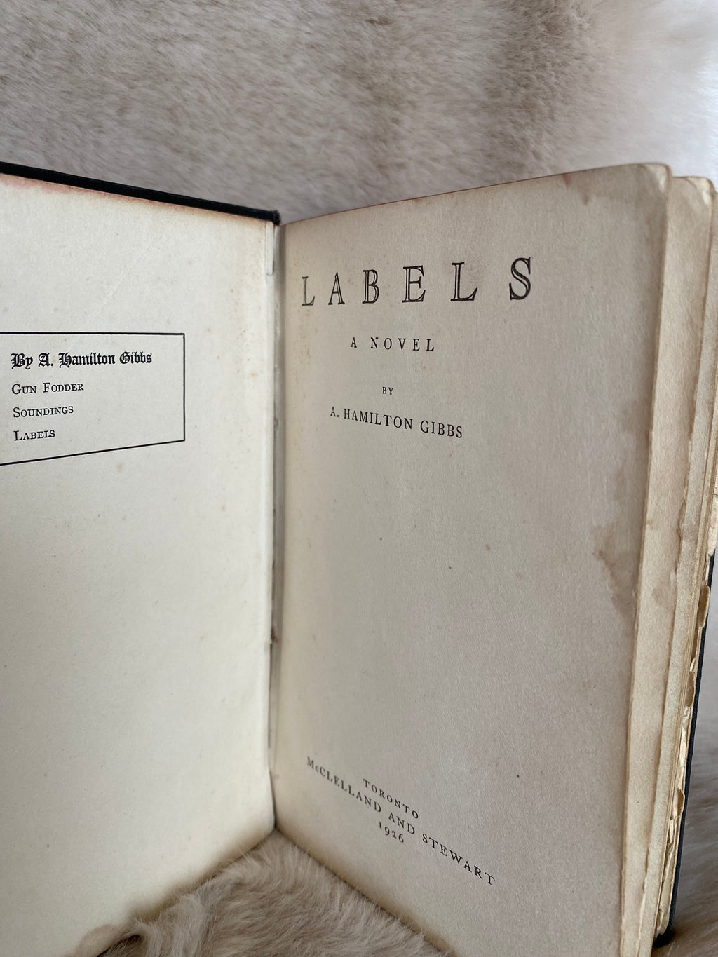 1926 First Edition: Labels, by A. Hamilton Gibbs