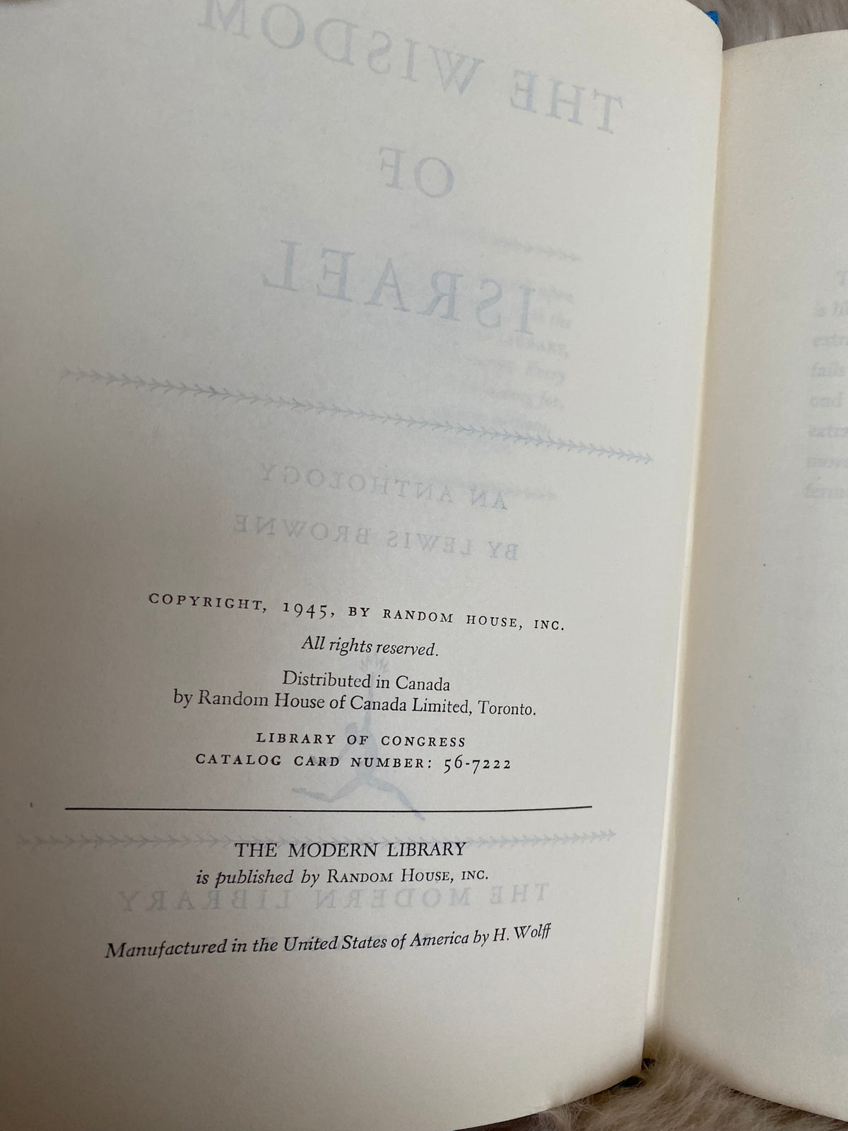 1945: The Wisdom of Israel, edited by Lewis Browne