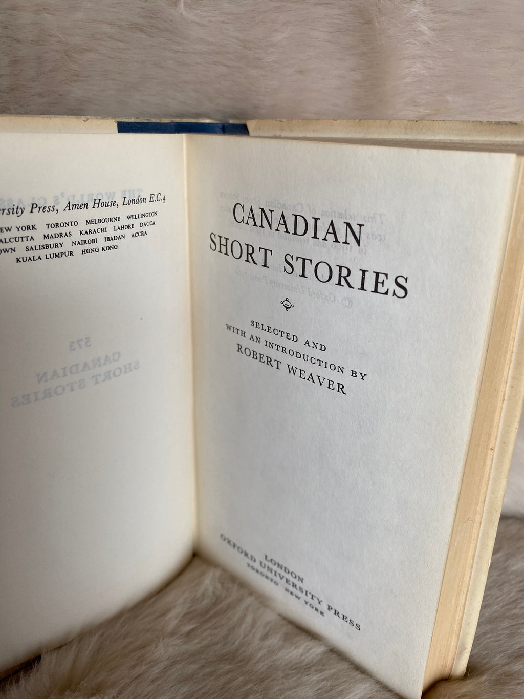 1962: Canadian Short Stories, Selected and with an Introduction by Robert Weaver