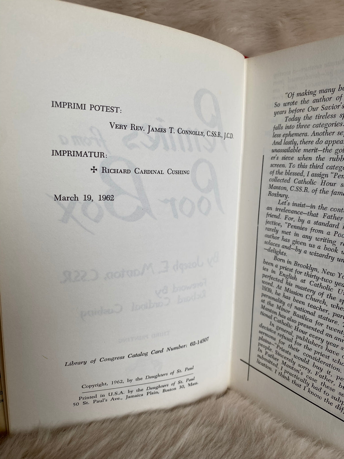 1962: Pennies from a Poor Box, by Joseph E. Manton