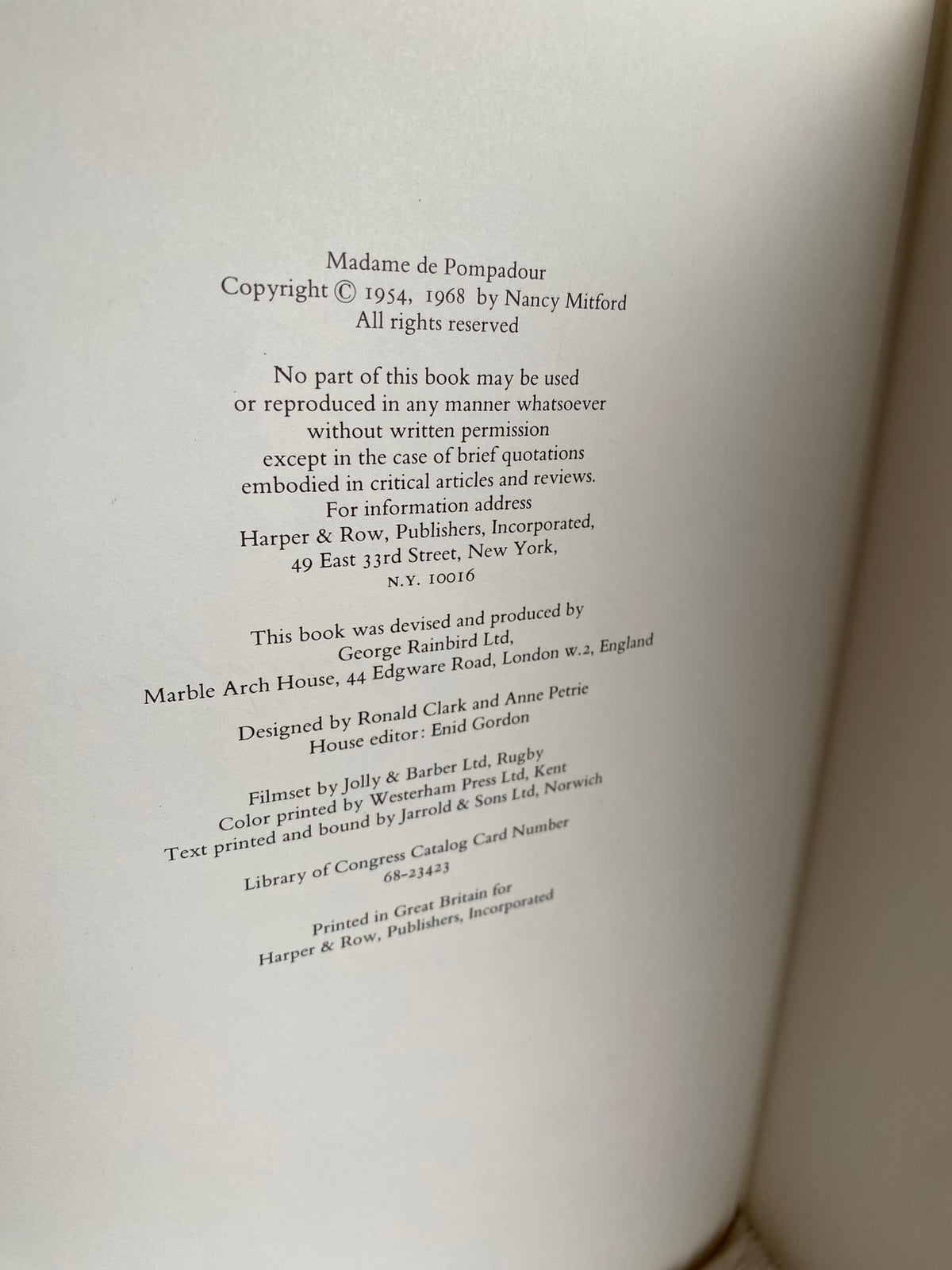 1968: Madame de Pompadour, by Nancy Mitford