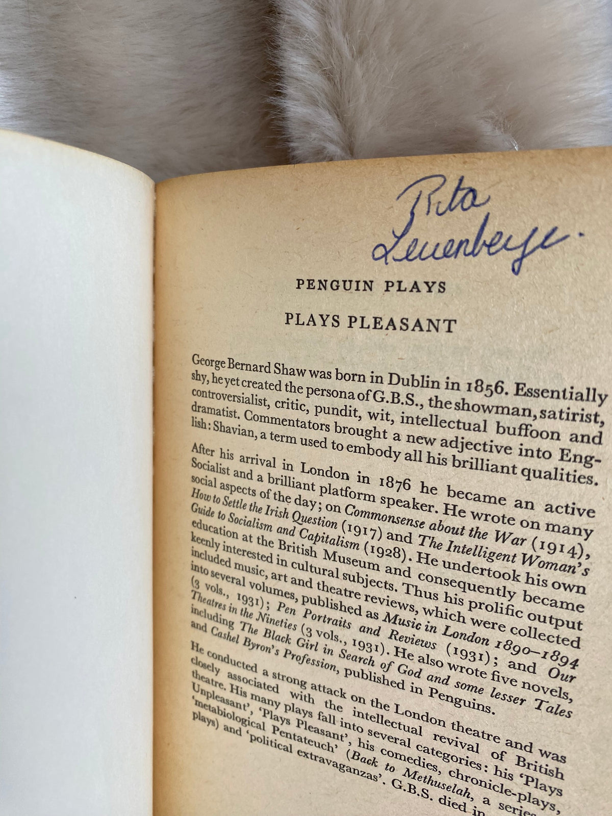 1980: Plays Pleasant: Arms and the Man, Candida, The Man of Destiny, You Never Can Tell, by Bernard Shaw