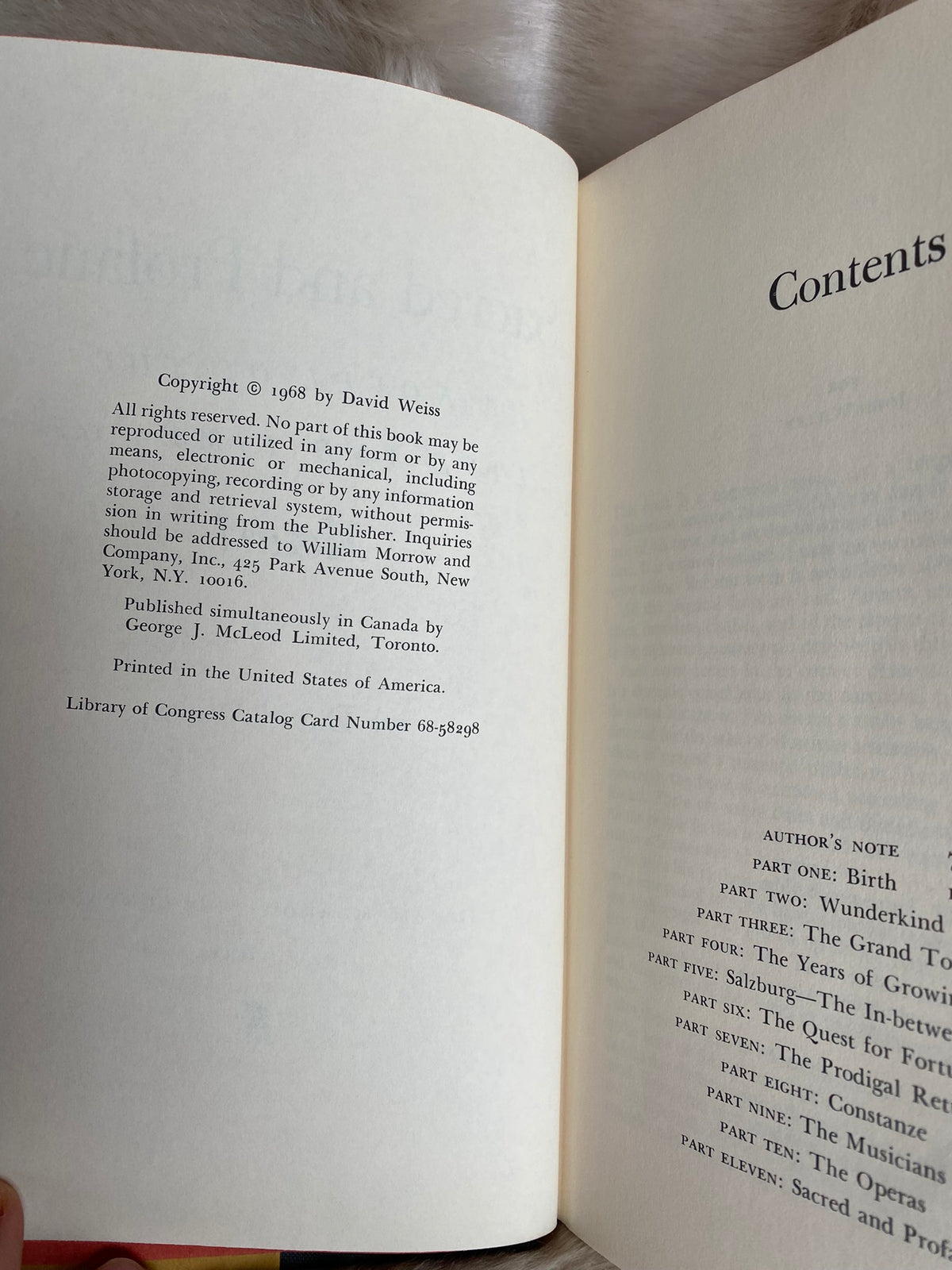 1968: Sacred and Profane: A Novel of the Life and Times of Mozart, by David Weiss