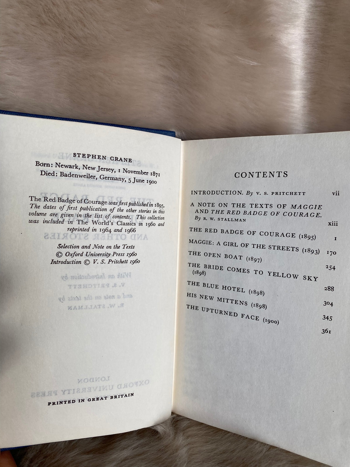 1966: The Red Badge of Courage and Other Stories, by Stephen Crane