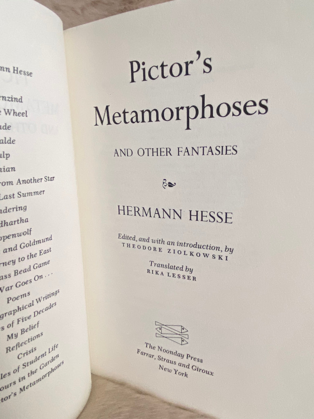 1990: Pictor's Metamorphoses and Other Fantasies, by Hermann Hesse