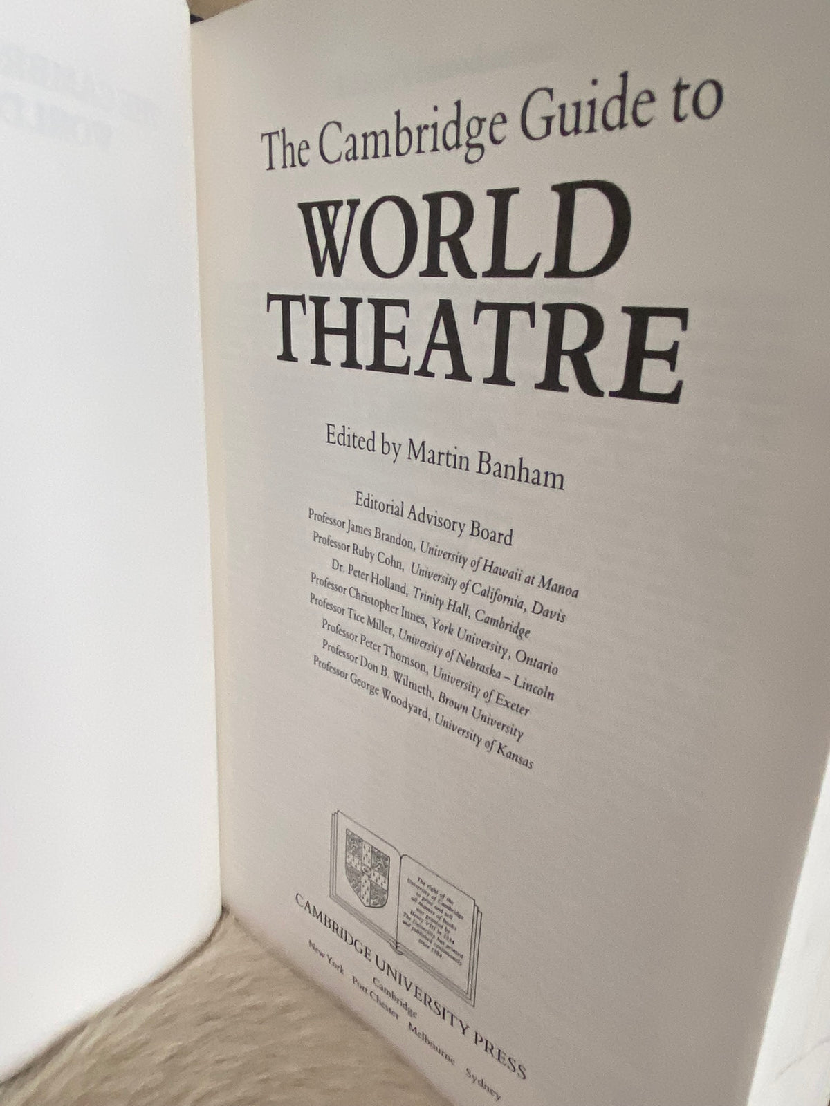 1990: The Cambridge Guide to World Theatre, ed. by Martin Banham