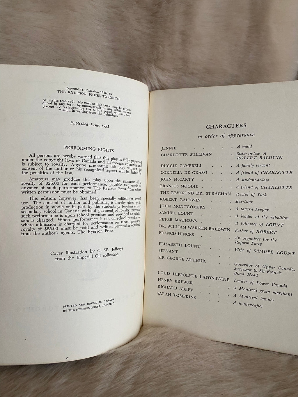 1955: The Patriots: A Canadian Historical Play in Three Acts, by E. W. Cross