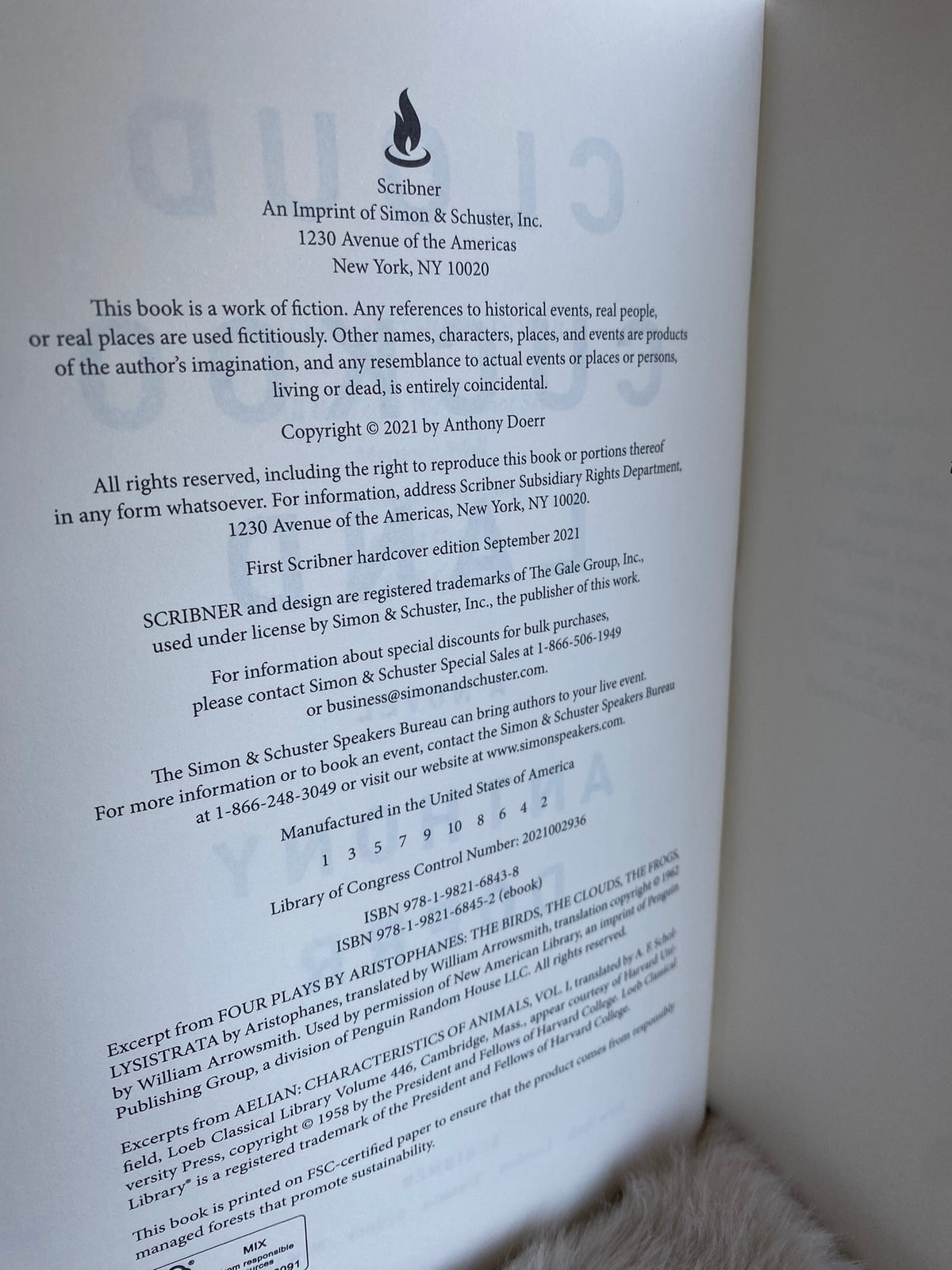 2021 First Edition: Cloud Cuckoo Land, by Anthony Doerr
