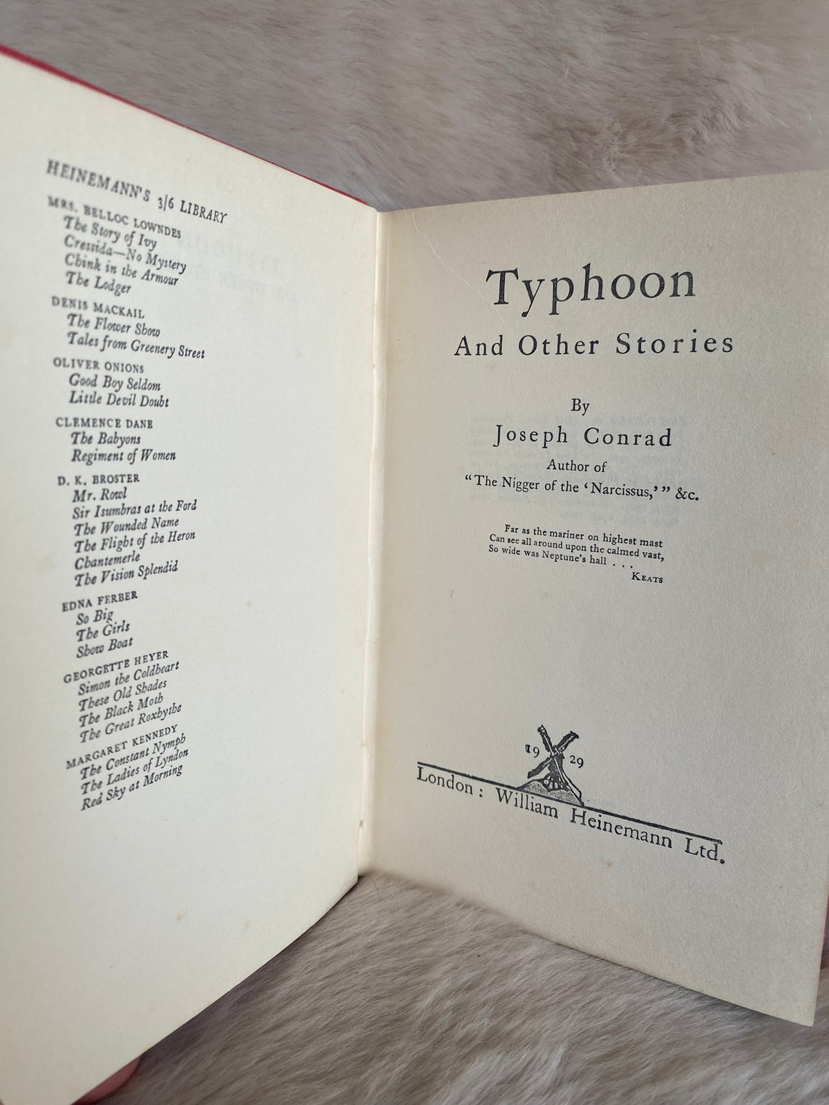 1929: Typhoon and Other Stories, by Joseph Conrad