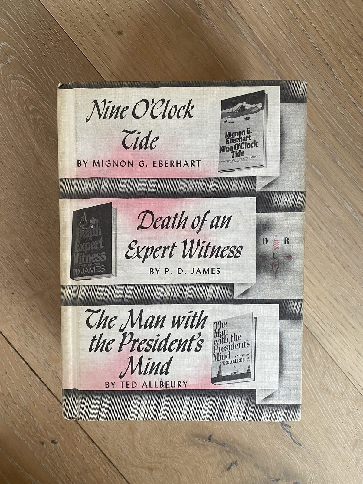 Set of Two Detective Book Club volumes: Eberhart, James, Allbeury, Johnston, Ferrars, Simenon
