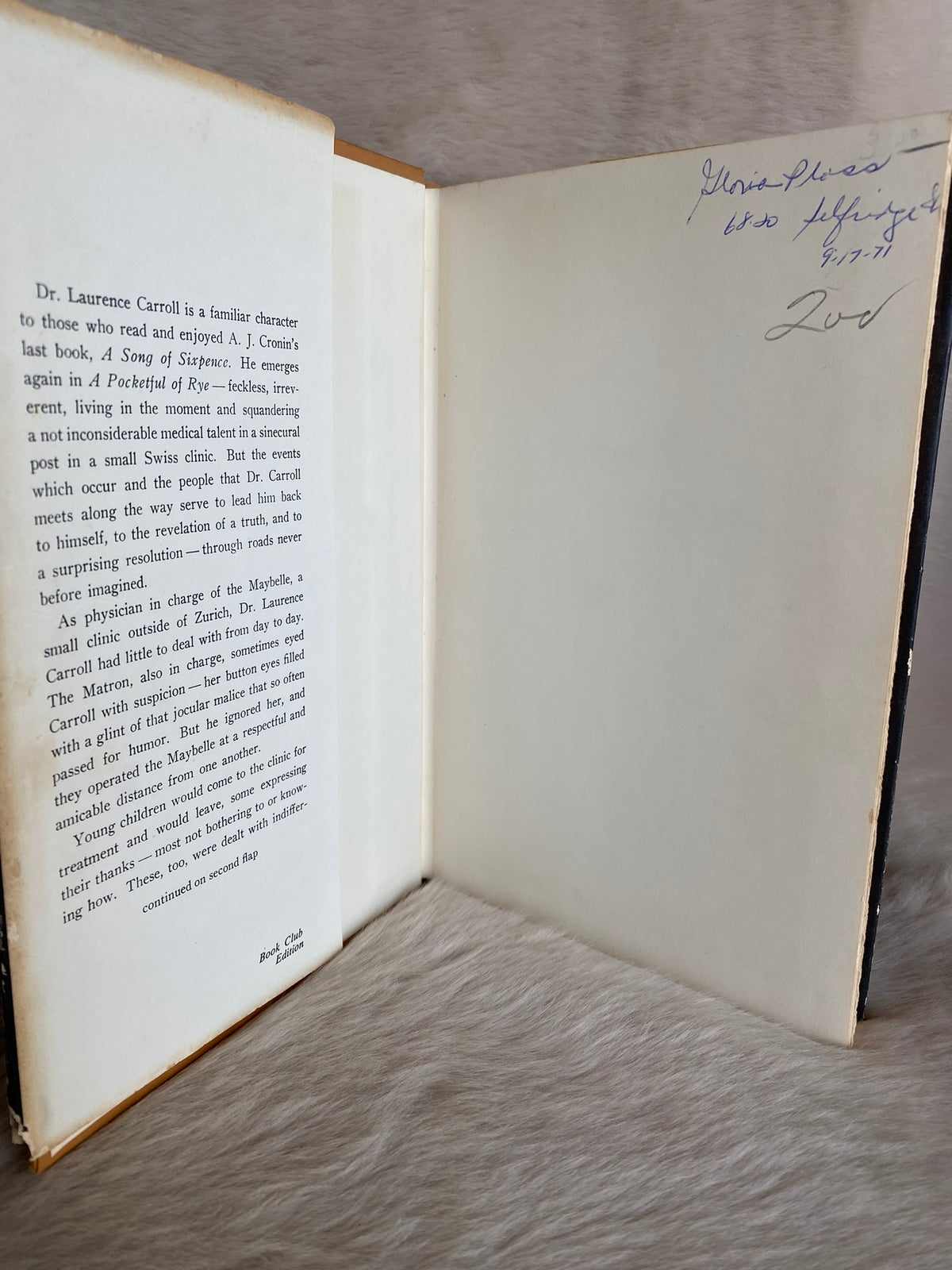 1969: A Pocketful of Rye, by A. J. Cronin