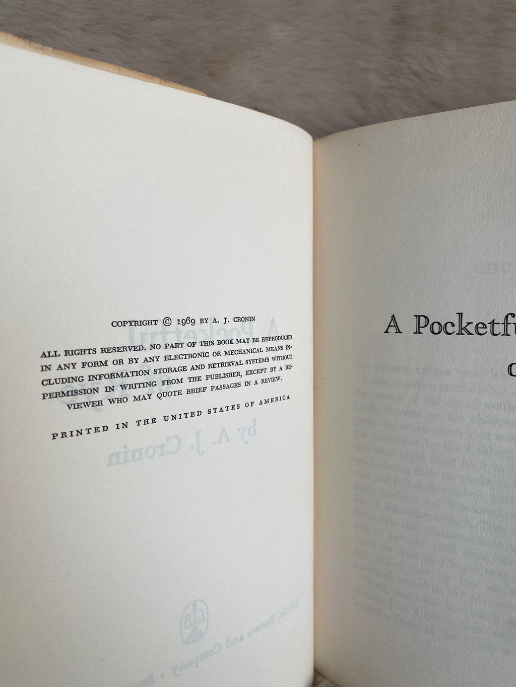 1969: A Pocketful of Rye, by A. J. Cronin