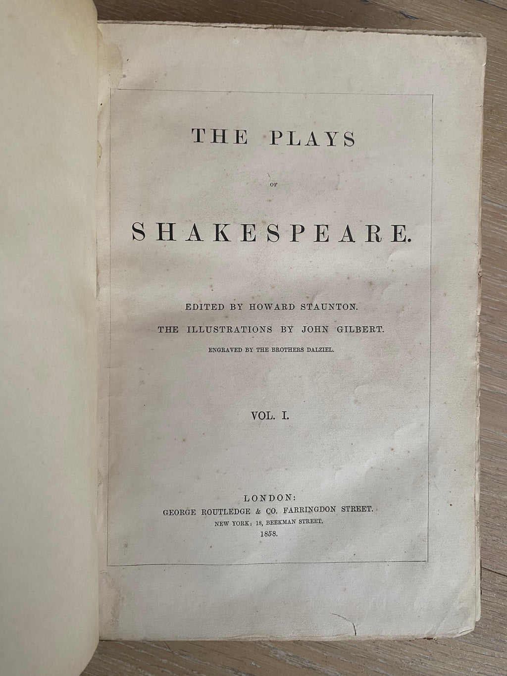 1858: The Plays of Shakespeare, ed. by Howard Staunton