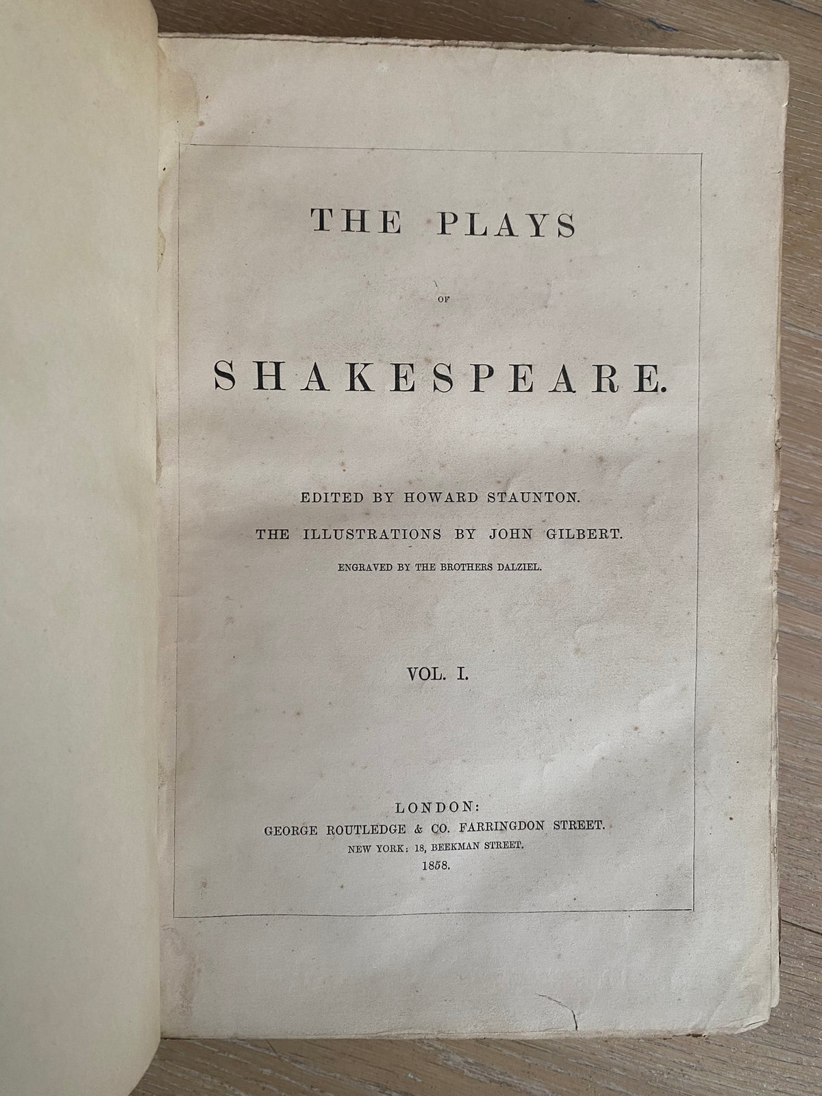 1858: The Plays of Shakespeare, ed. by Howard Staunton