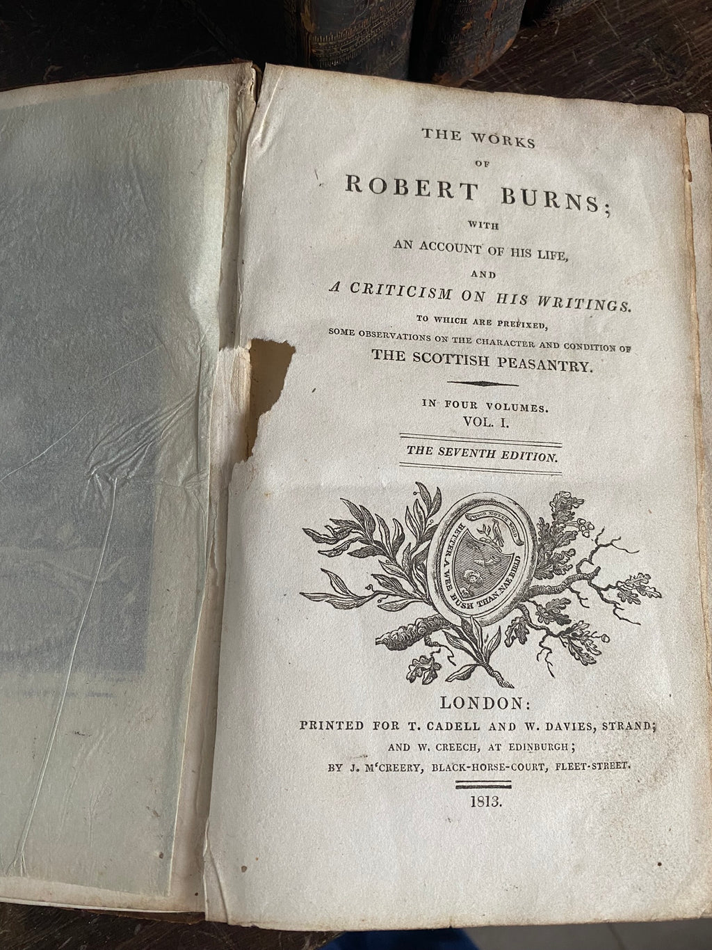 1813: The Works of Robert Burns in 4 Volumes