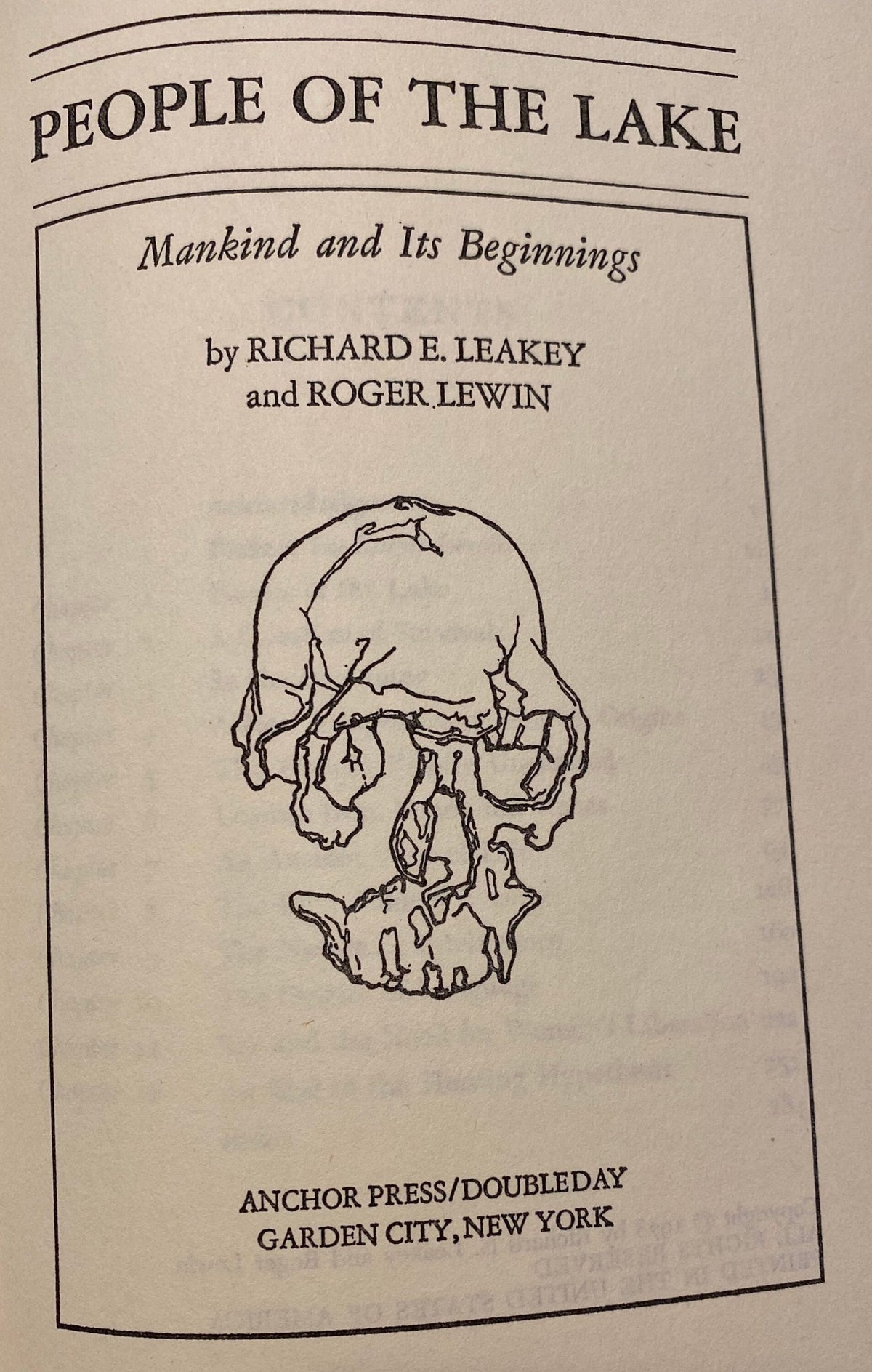 1978 People of the Lake: Mankind and its Beginnings, Richard E. Leakey, Roger Lewin