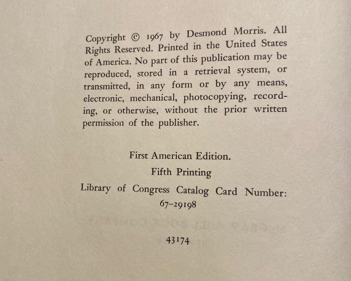 1967 The Naked Ape: A Zoologists Study of the Human Animal, by Desmond Morris, McGrawHill