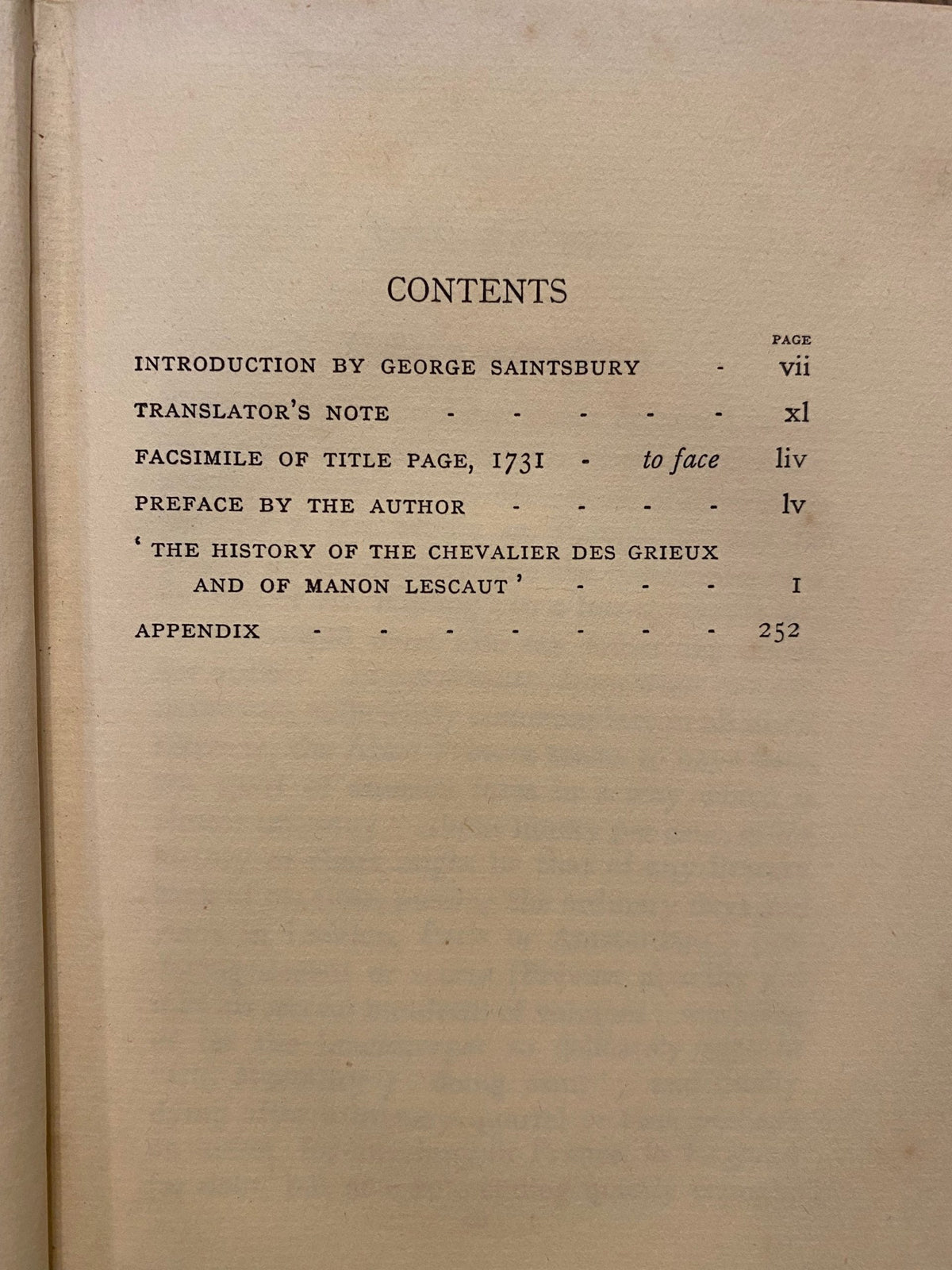 1931: The History of Chevalier Des Grieux and of Manon Lescaut, by Abbe Prevost D'Exiles