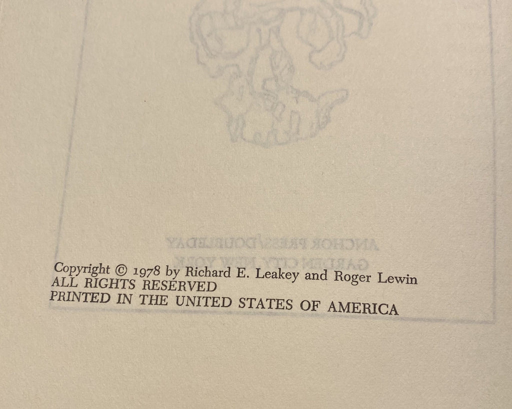 1978 People of the Lake: Mankind and its Beginnings, Richard E. Leakey, Roger Lewin