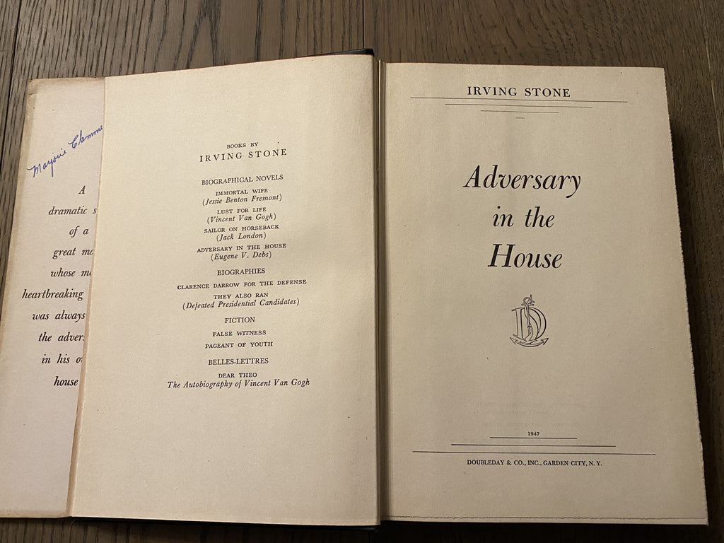 1947 First Edition - Adversary in the House: a Biographical Novel by Irving Stone