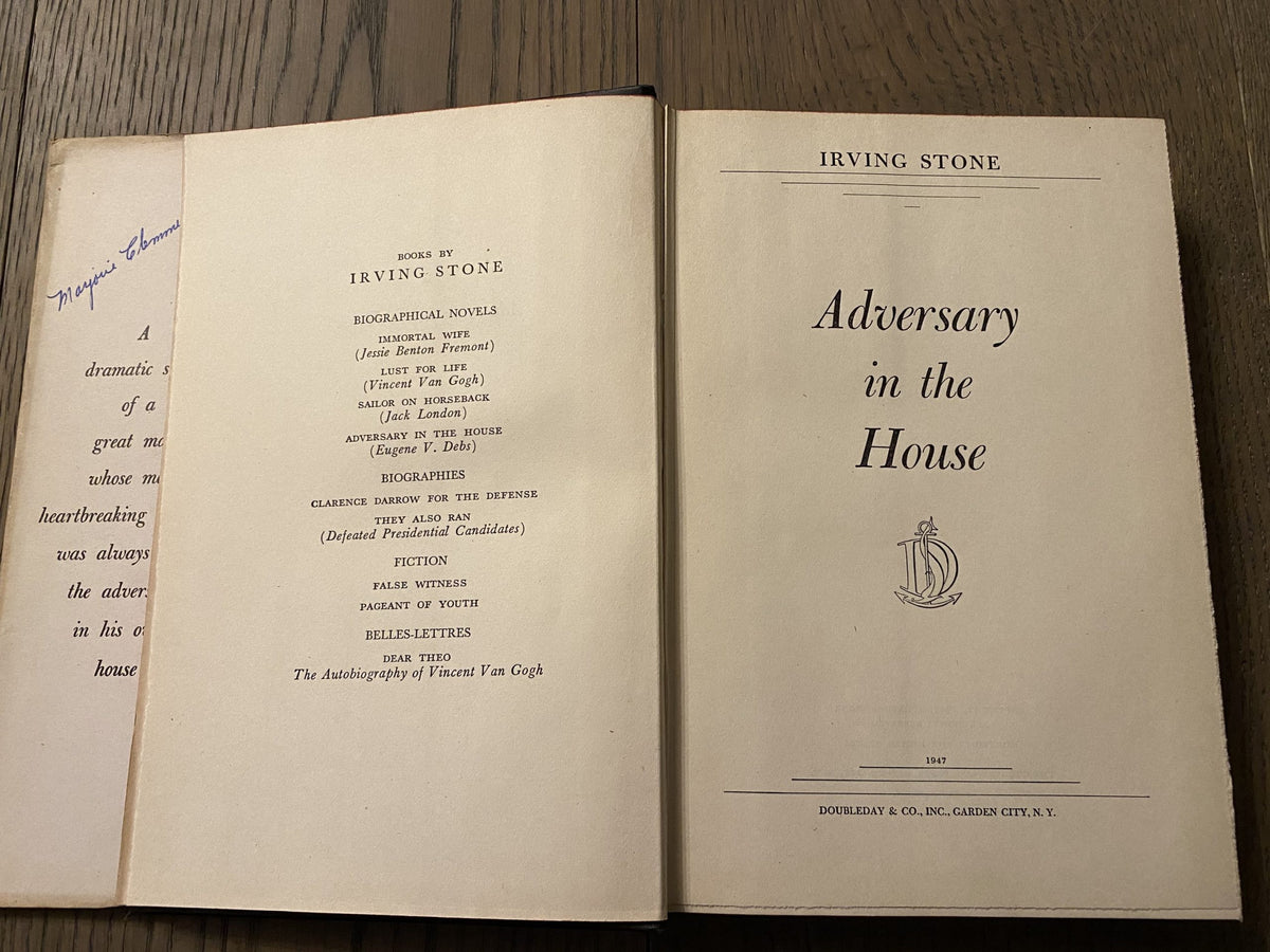 1947 First Edition - Adversary in the House: a Biographical Novel by Irving Stone