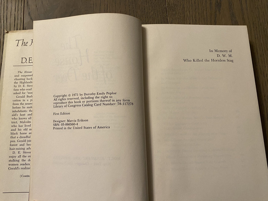 1971 First Edition: The House of the Deer, by D. E. Stevenson