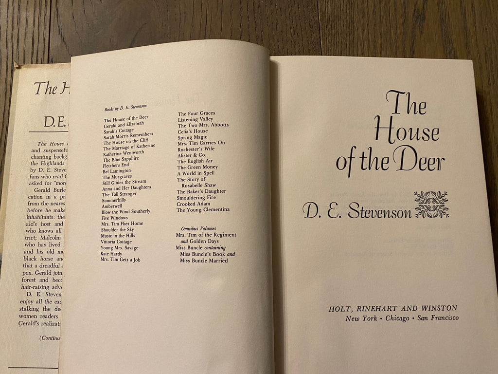 1971 First Edition: The House of the Deer, by D. E. Stevenson