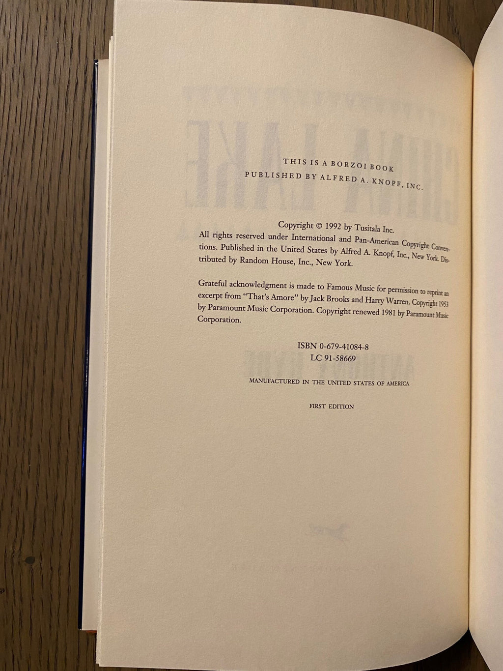 1992 First Edition: China Lake, by Anthony Hyde