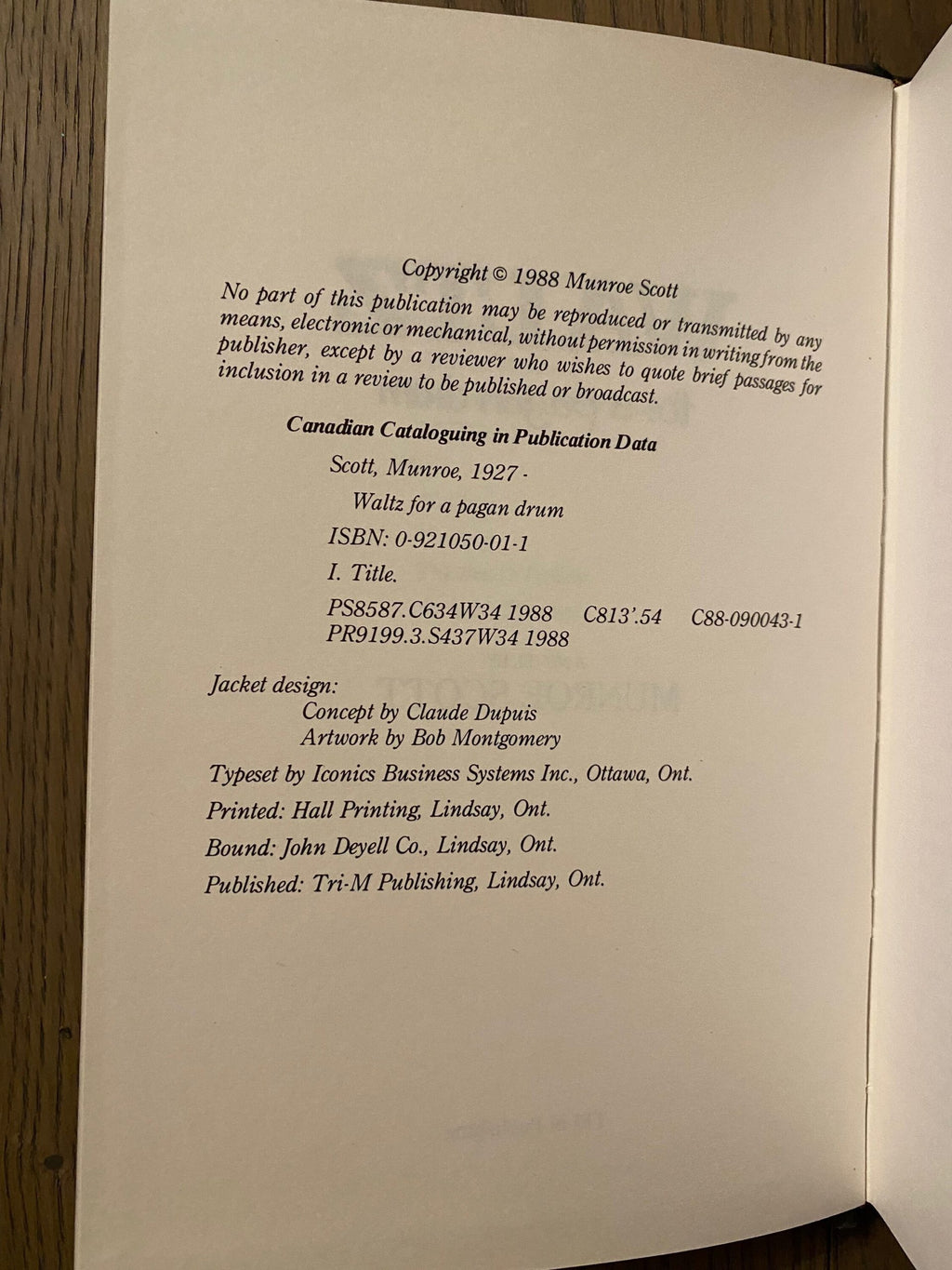 1988 First edition:  Waltz for a Pagan Drum, by Munroe Scott