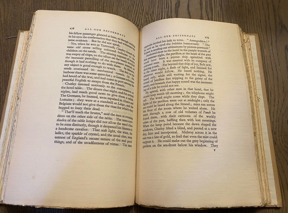 1930 RARE: All Our Yesterdays, by H. M. Tomlinson, Numbered and Signed Limited Edition Book