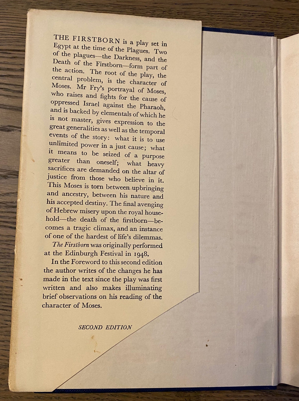1956: The Firstborn, a play by Christopher Fry, Second Edition