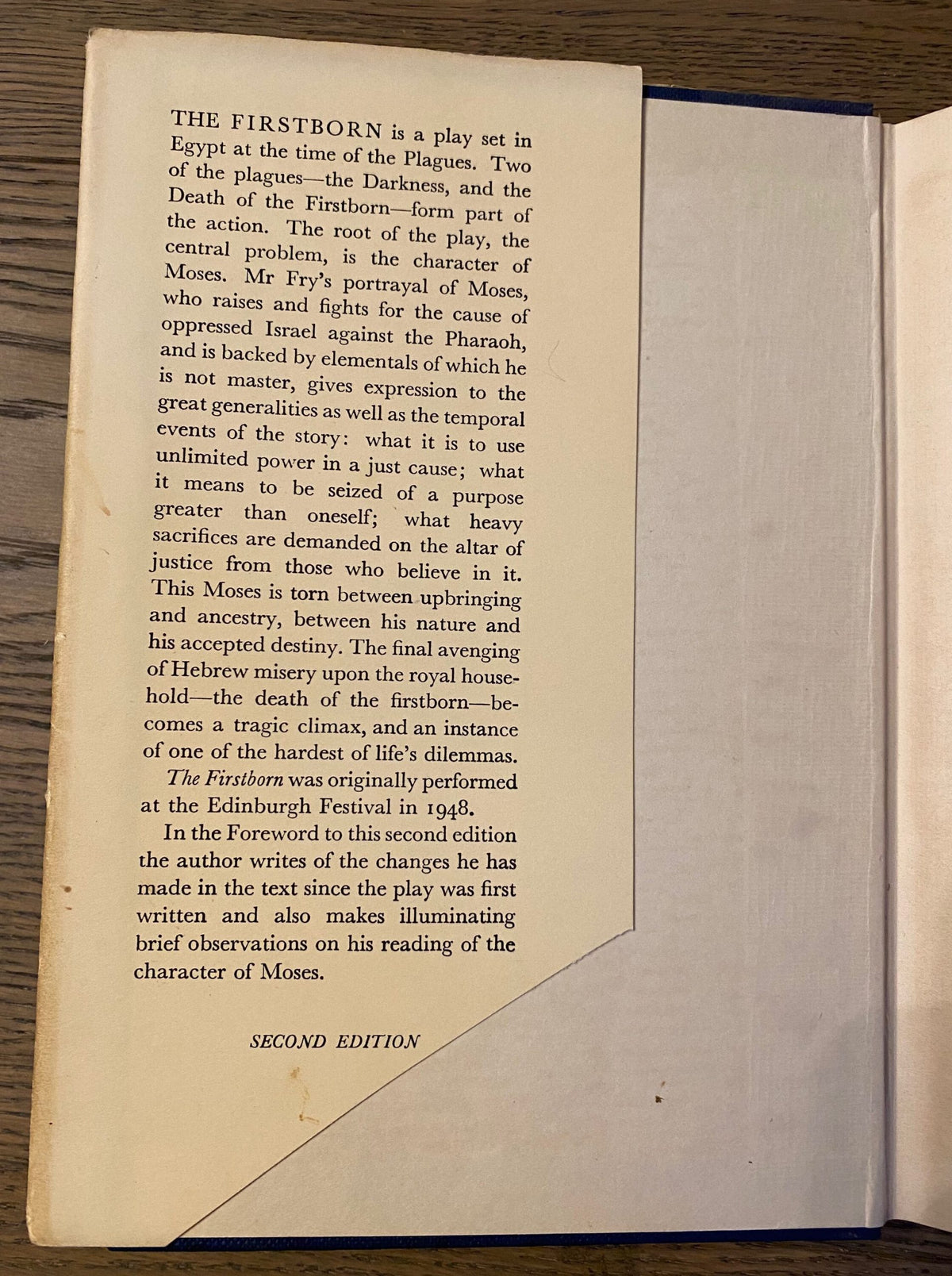 1956: The Firstborn, a play by Christopher Fry, Second Edition