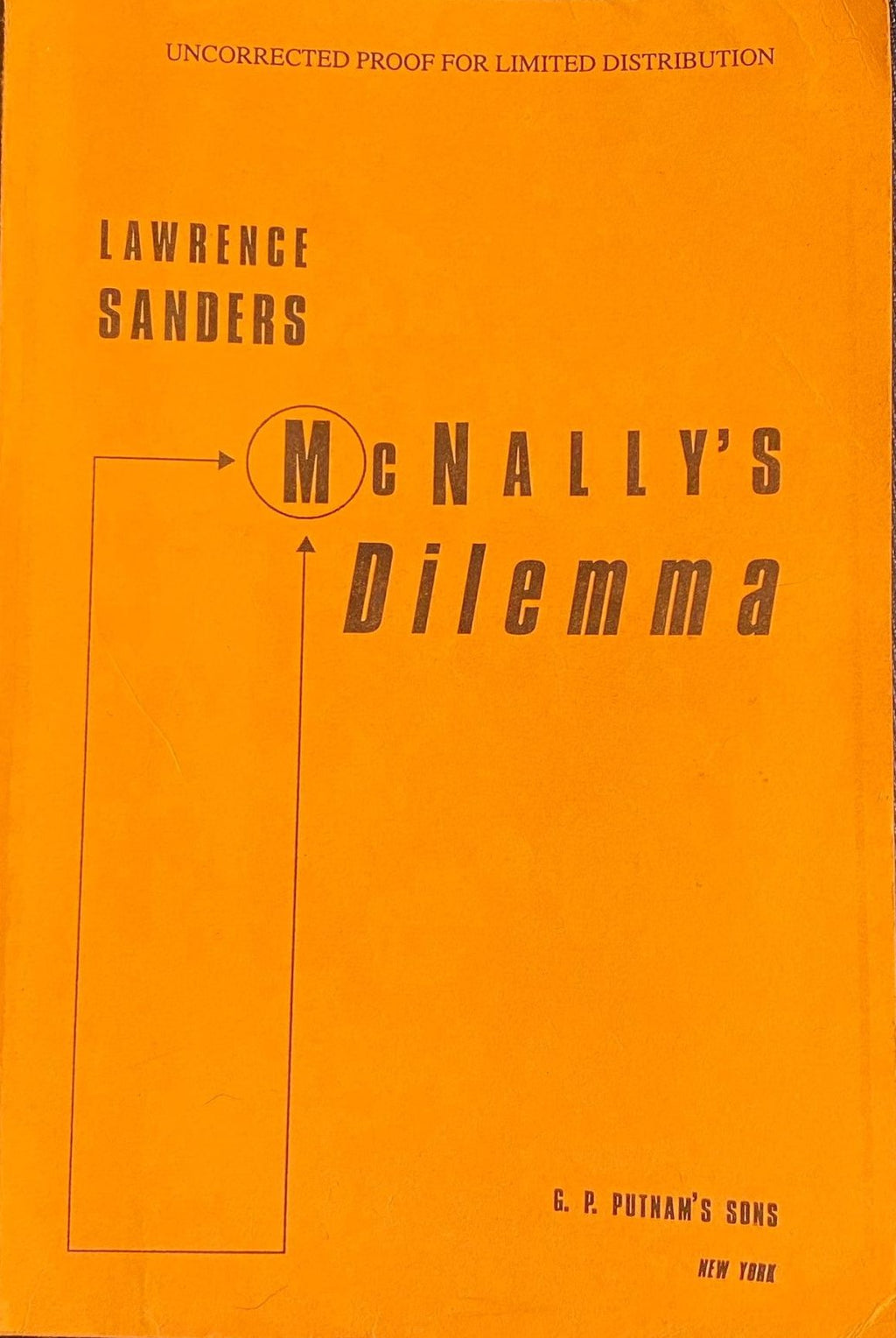 1999 uncorrected proof: McNally's Dilemma, by Lawrence Sanders Limited edition