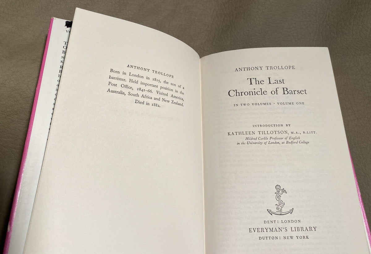 1966: The Last Chronicle of Barset, by Anthony Trollope, volume 1 of 2
