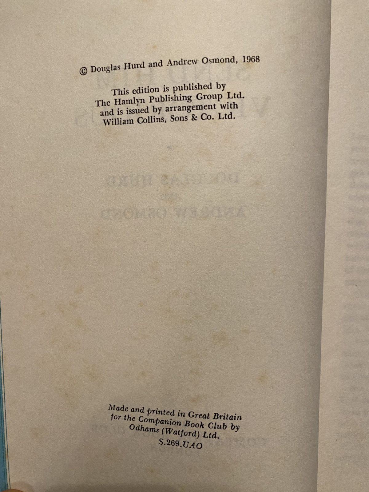 1968: Send Him Victorious, by Douglas Hurd and Andrew Osmond