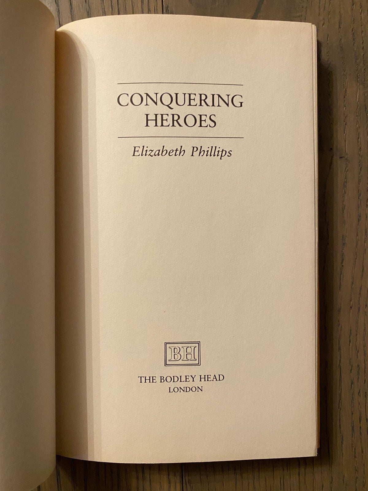 1985 First Edition: Conquering Heroes, by Elizabeth Phillips