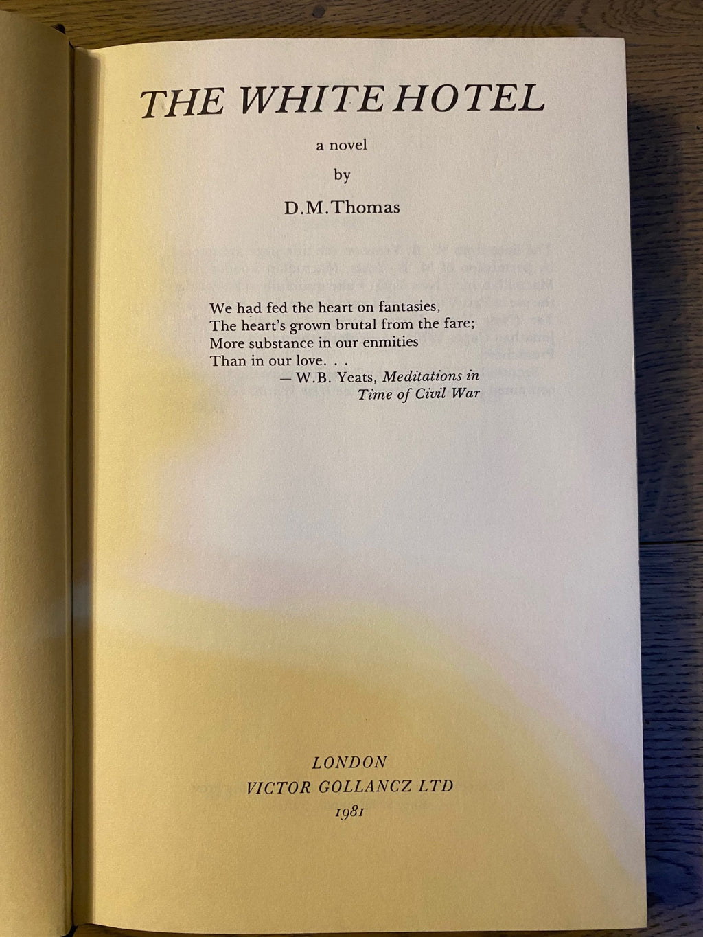 1981 First Edition: The White Hotel, by D. M. Thomas