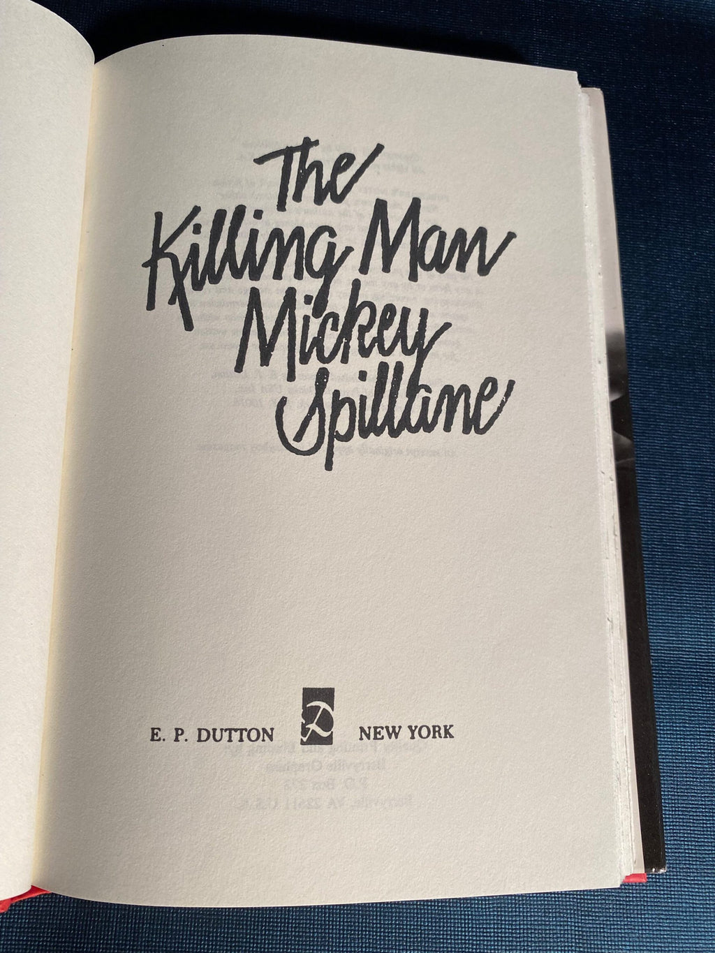1989 first trade edition: The Killing Man, by Mike Hammer (Mikey Spillane)